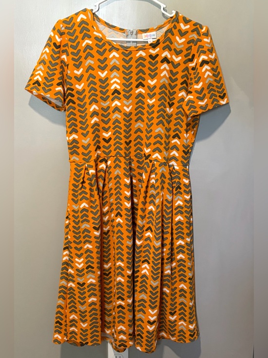 LuLaRoe Dresses & Skirts - LuLaRoe Orange design women's XL zip midi dress